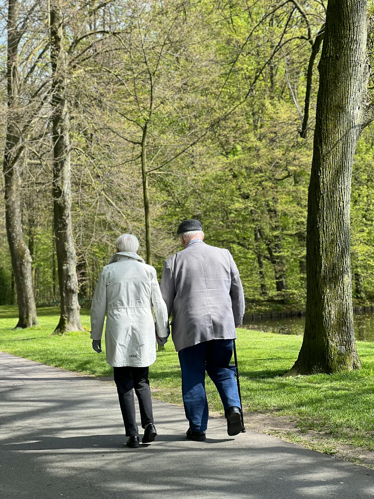 Older adult practising balance and strength exercises